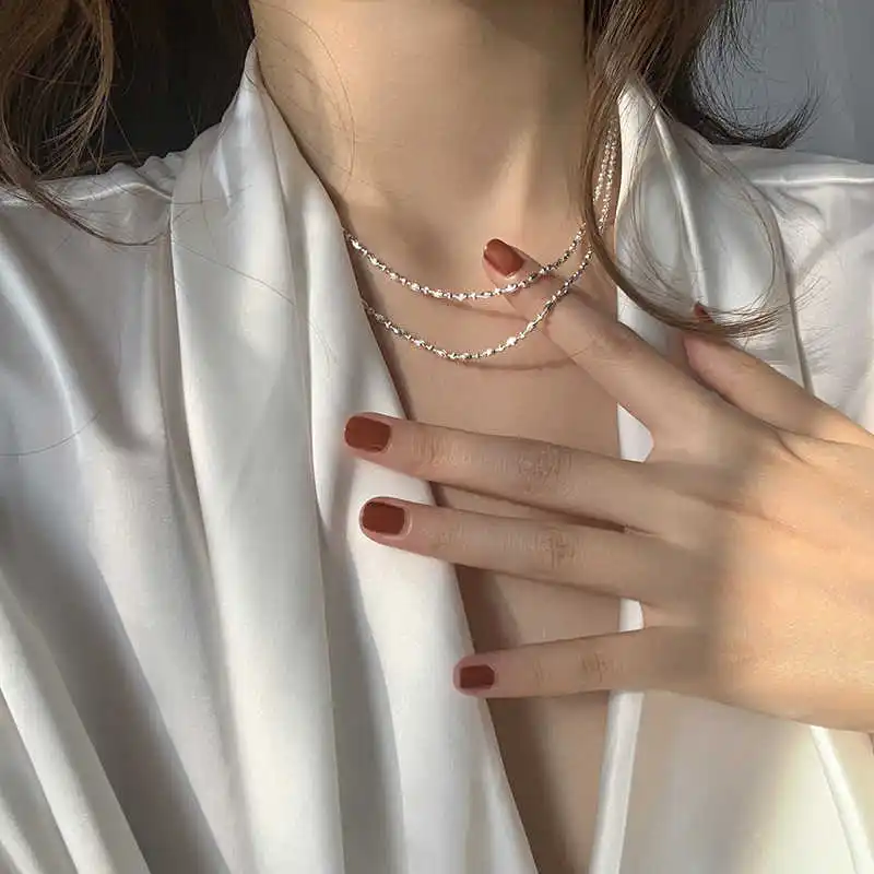 

Punk hip hop silver sterling geometric charm pendants necklace for female girls statement Christmas party jewelry dz520
