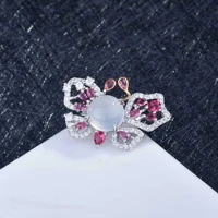 qtt special pink flower ring silver color adjustable ring temperament jewelry for women wedding charms accessories