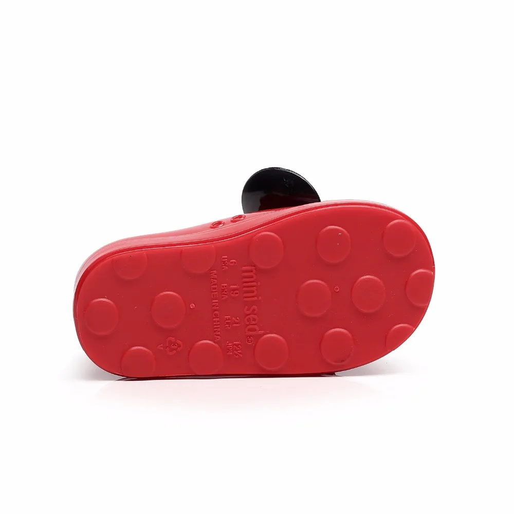 Mini Melissa/босоножки для девочек; Новинка; повседневные тонкие туфли с Микки-Маусом и бантом для девочек; прозрачная обувь ярких фруктов; водонепроницаемые прозрачные сандалии; обувь