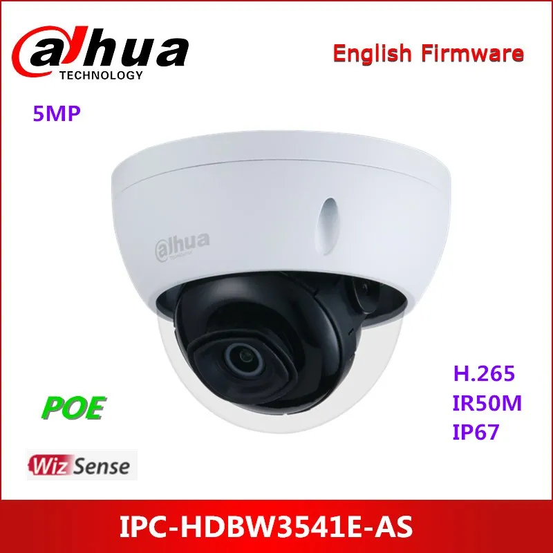 Dahua 5MP IR фиксированный фокусный купол WizSense сетевая камера IPC HDBW3541E AS Встроенная ИК