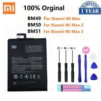 100 orginal xiao mi bm49 bm50 bm51 battery for xiaomi max 2 3 max2 max3 high quality phone replacement batteries