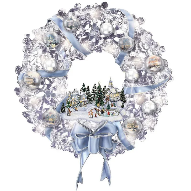

2021 New Year Window Glass Decor Home Decoration wreath Santa Stikcer Waterproof DecalsSnowman Santa Claus Wall Clings Stickers