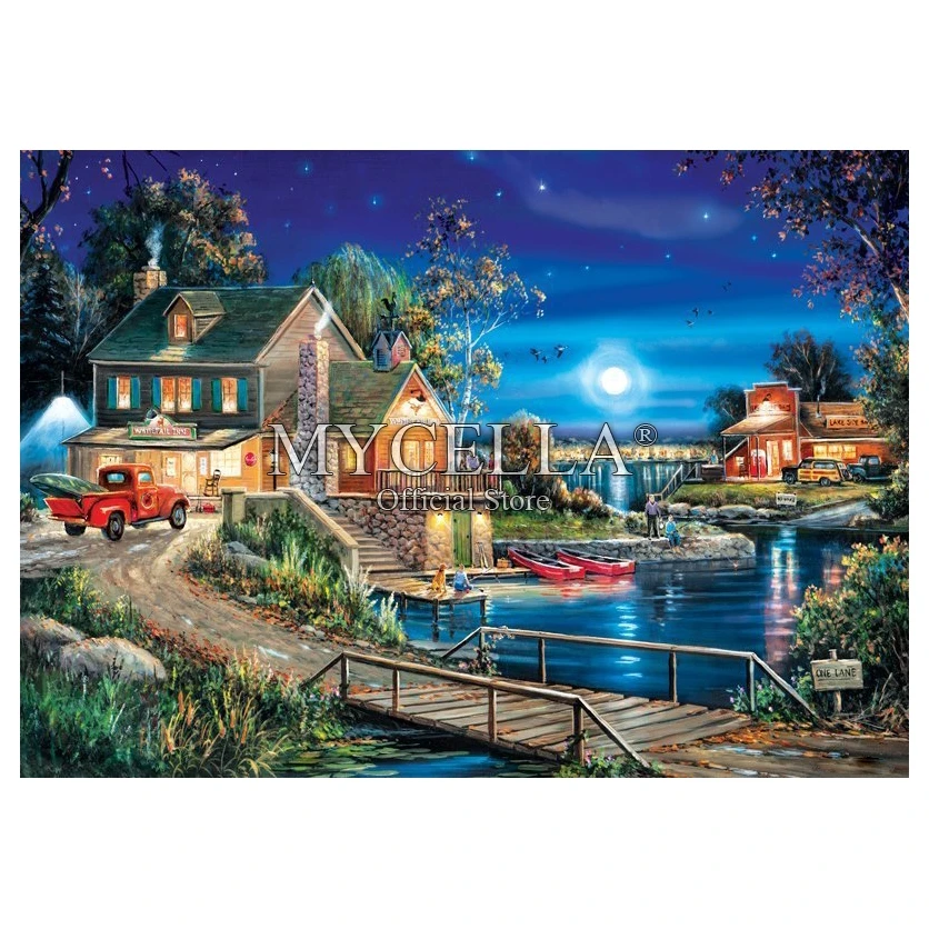 

5d Diy Diamond Painting Cartoon Cabins Diamond Mosaic Rhinestone Houses Needlework Cross Stitch Diamond Embroidery Home Decor