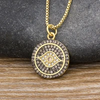 aibef fashion gold turkish lucky evil eye necklaces crystal copper cubic zirconia necklace women birthday wedding banquet gifts