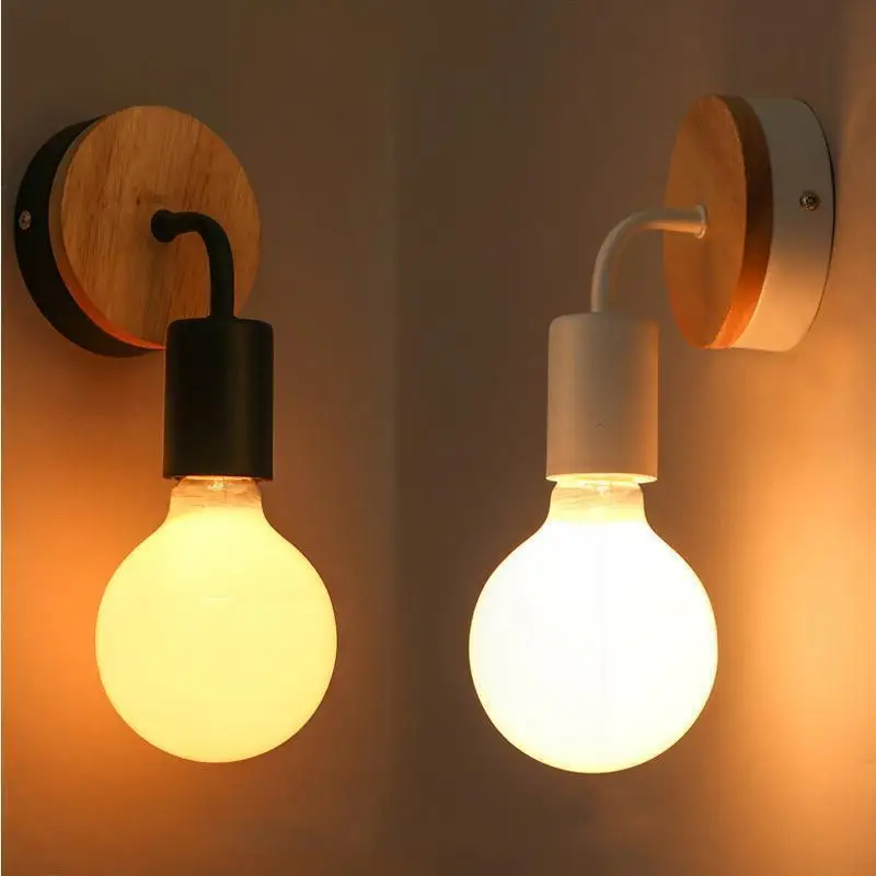 

wooden wall lights bedside wall lamp bedroom wall light sconce for kitchen restaurant modern wall lamp Nordic macaroon sconces