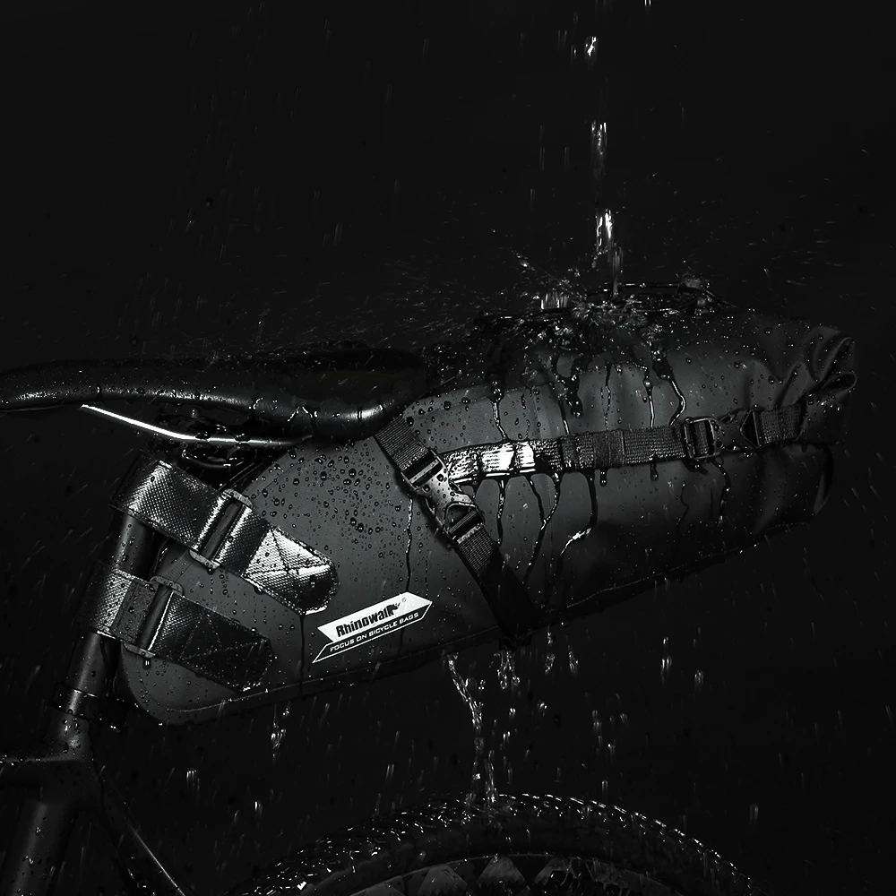 

5-13L Bike Waterproof Bicycle Saddle Bag Reflective Large Capacity Foldable Tail Bag Cycling MTB Trunk Pannier Black