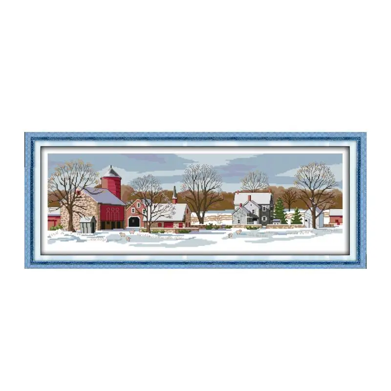 

Northern scenery cross stitch kit 18ct 14ct 11ct count printed canvas stitching embroidery DIY handmade needlework