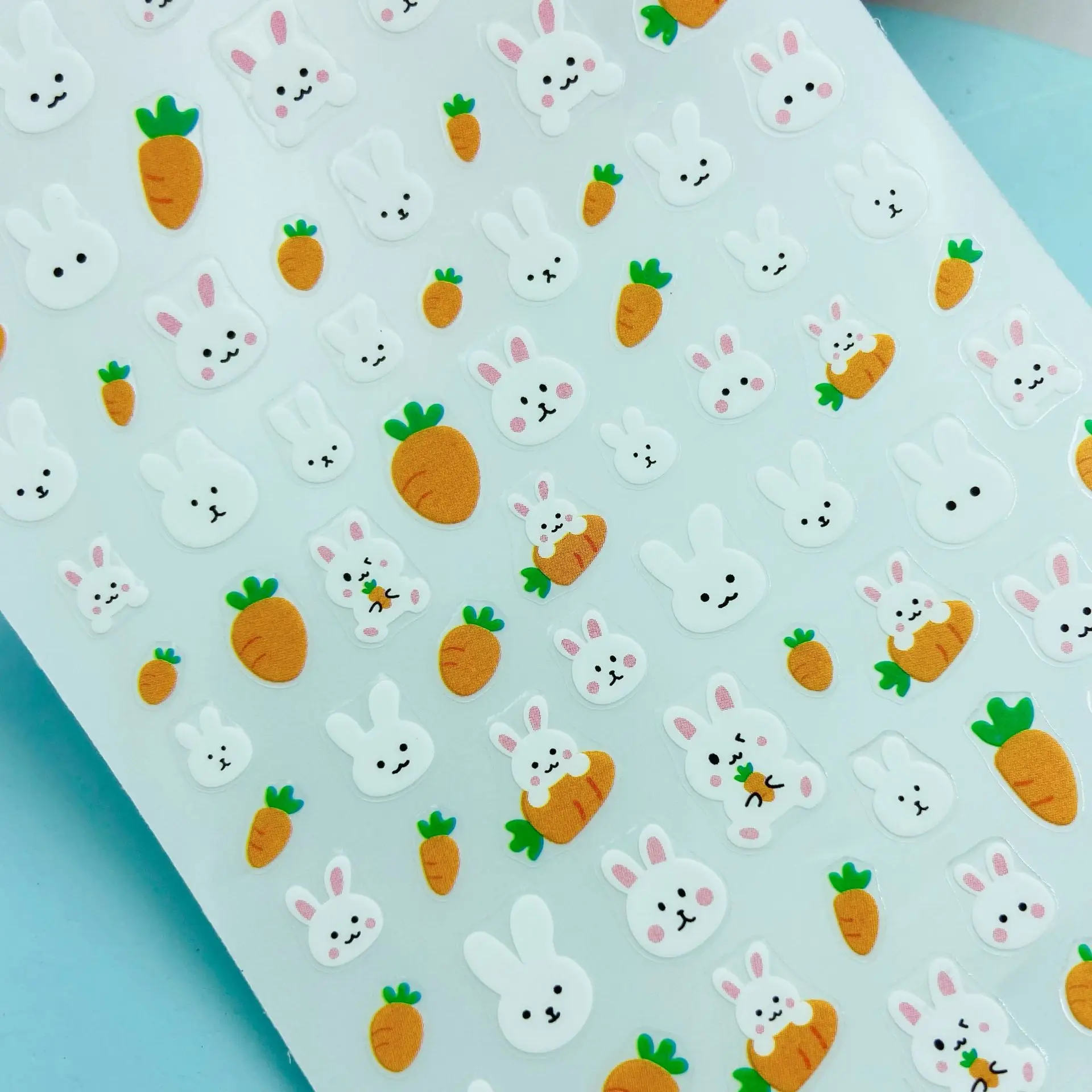 

Panda Bunny and Carrot Pattern Nail Art Sticker Self Adhesive Transfer Decal 3D Slider DIY Tipsl Art Decoration Manicure Package