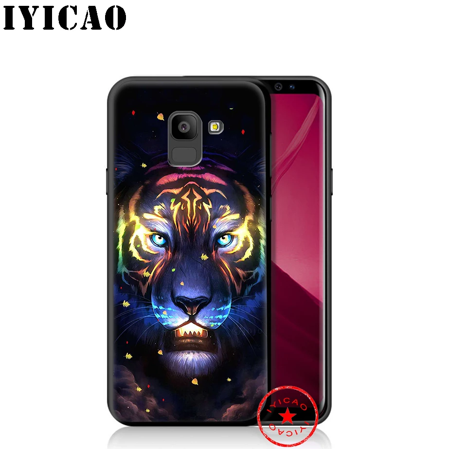 IYICAO Abstract Tiger White Soft Phone Case for Samsung Galaxy A9 A8 A7 J6 A6 Plus 2018 A5 A3 2016 2017 Silicone Cover |