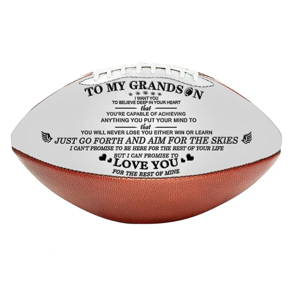 

Size 9 PVC Rugby Ball Blessings Word Anti Corrosion Inflatable Match Rugby Ball Good Toughness American Football for Court