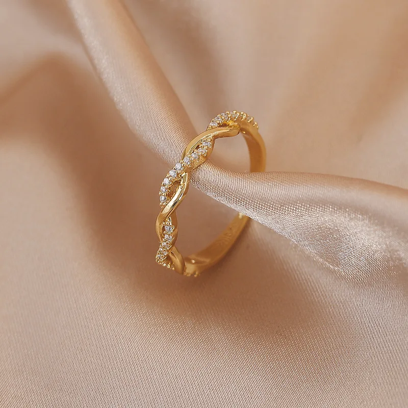 LATS Luxury Gold Color Pearl Zircon Rings for Woman 2021 Vintage Sexy Open Ring Party Joint Fashion Elegant Jewelry Gifts | Украшения и