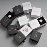 50pcs custom logo single wedding ring jewelry packaging suits personalized box cases