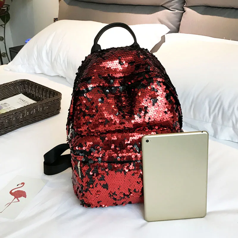 Женский рюкзак с мозаикой и блестками модный школьный ранец из искусственной