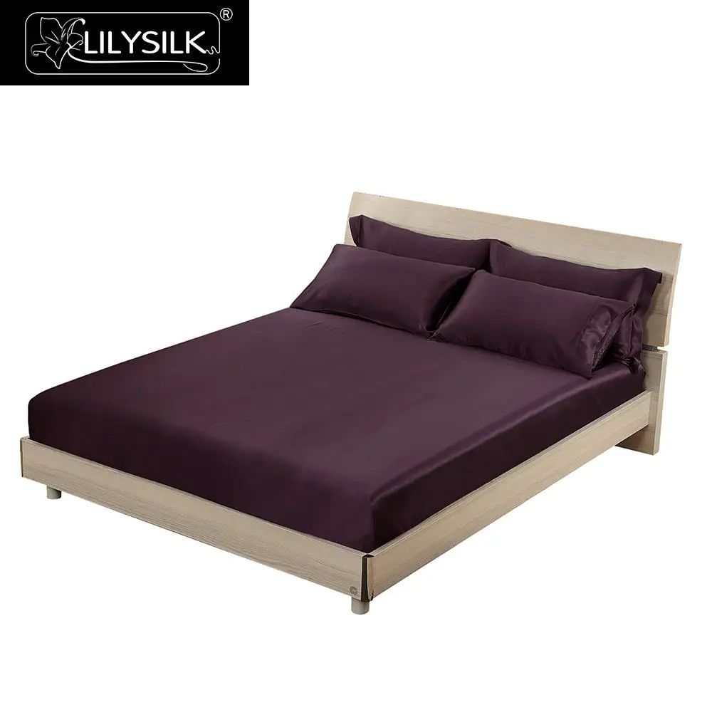 Шелковая простыня на резинке бесшовная роскошная 25 момми 100% натуральный шелк