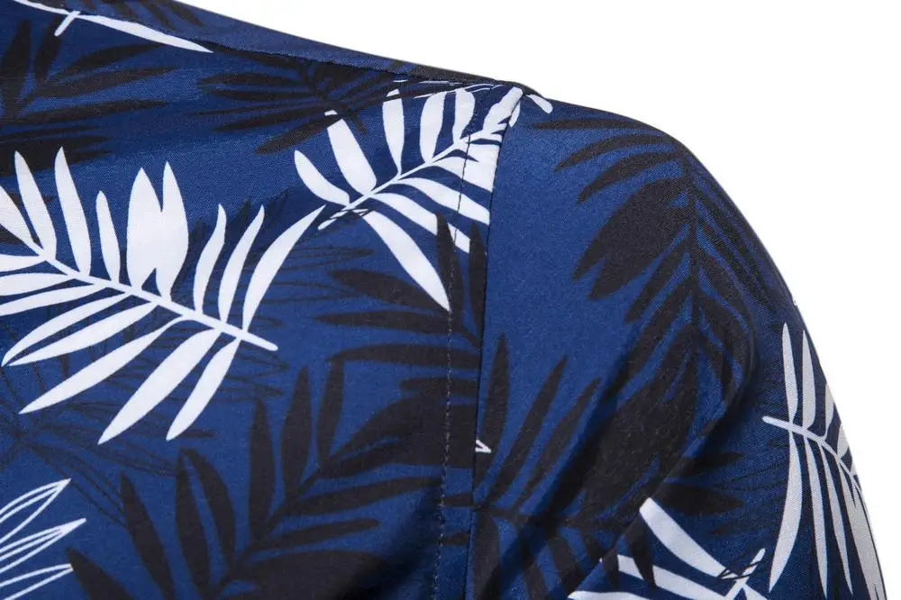 Мужская повседневная классическая рубашка на пуговицах модная Гавайская