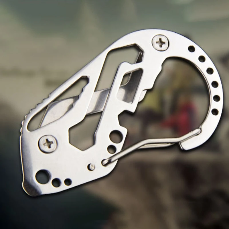 Мультиинструмент карабин из нержавеющей стали мультиинструмент брелок EDC для