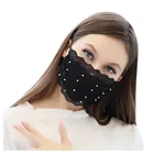 Летняя женская кружевная маска для лица, дышащие перламутровые маски, женские моющиеся УФ-защитные маски, украшения для вечерние, маски