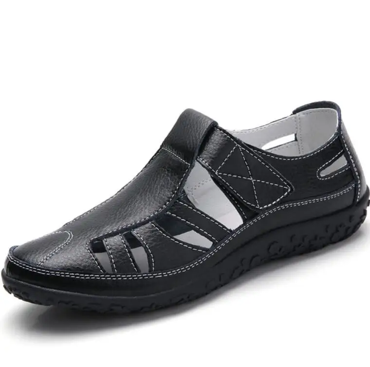A2 Женские сандалии-гладиаторы; обувь из натуральной кожи; открытые сандалии на плоской подошве; женская повседневная Летняя обувь с мягкой подошвой; женские пляжные сандалии - Цвет: A2