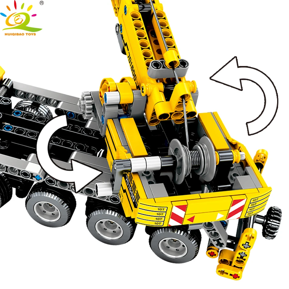

665pcs Engineering Lifting Crane Building Blocks Truck Car City Construction Brick Toys For Children