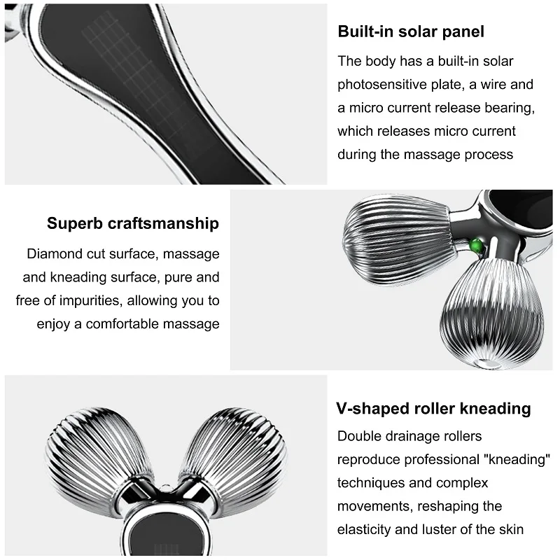 Роликовый 3D массажер для лица ухода за лицом с микротоками укрепляющая подтяжка