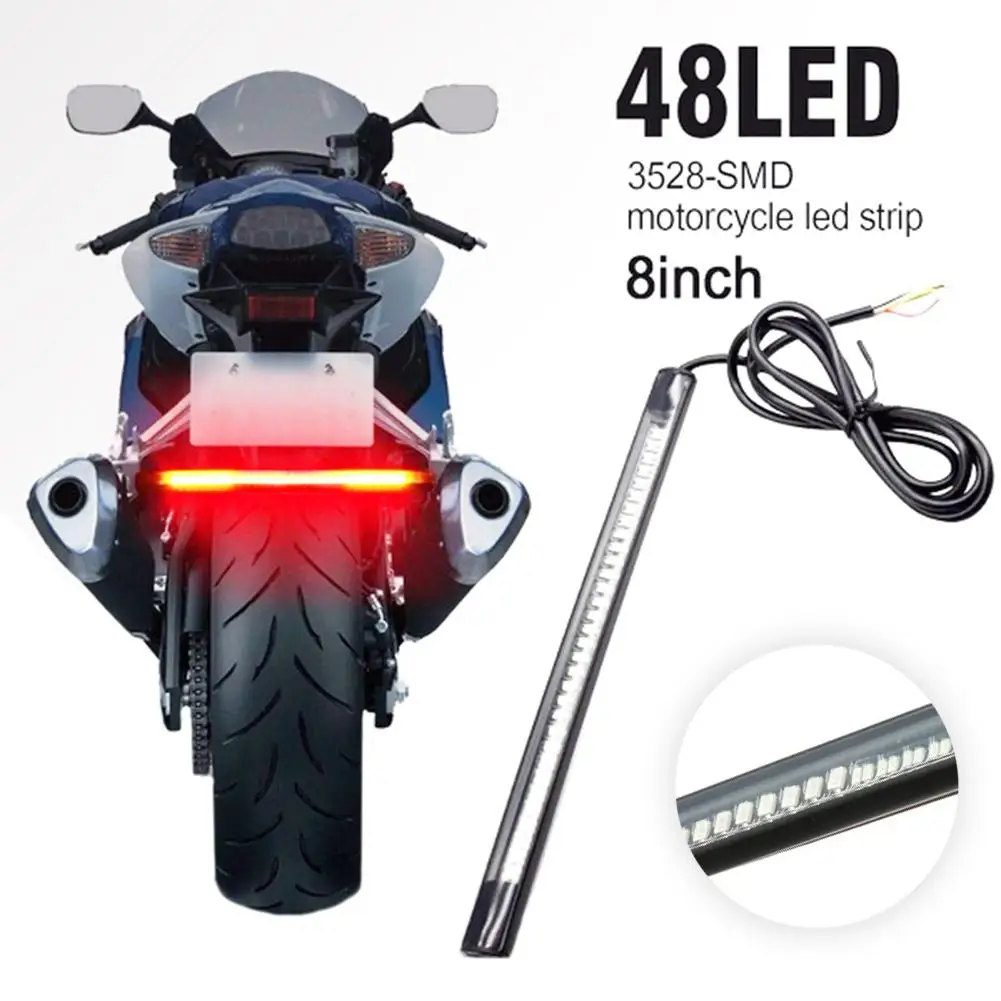 

Universal Motorcycle DC 11-14V LED Rear Tail Brake Waterproof Stop Turn Signal Strip Light red amber yellow Lamp Bar