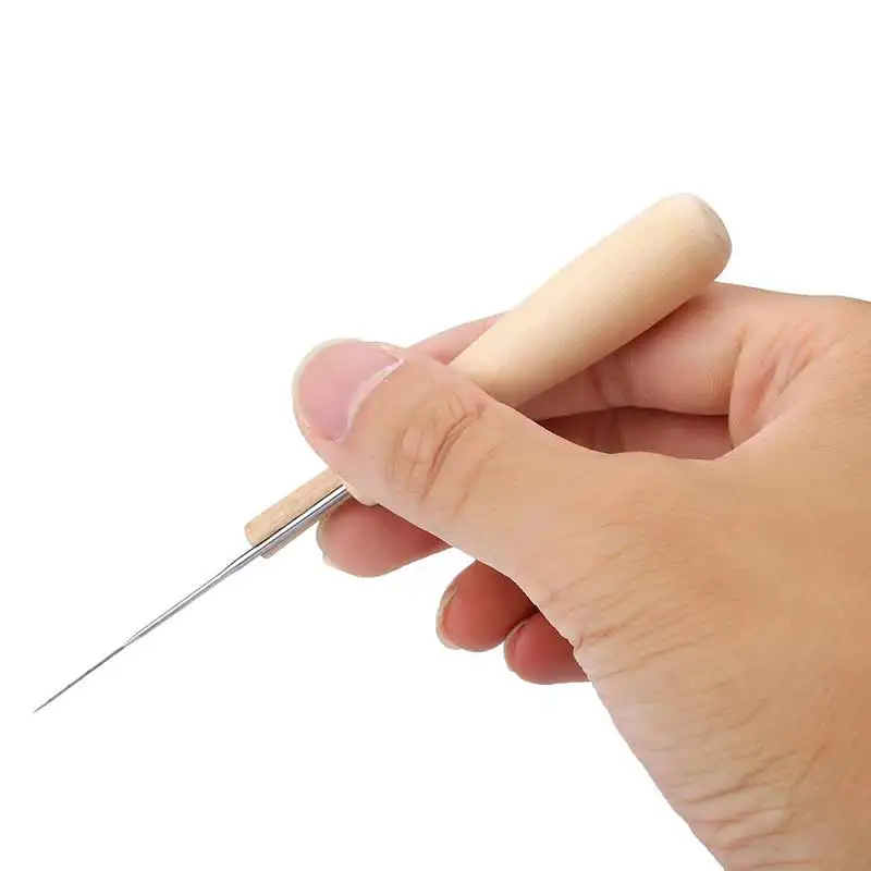 Иглы Awl ремесло DIY инструменты с твердой деревянной ручкой швейный инструмент