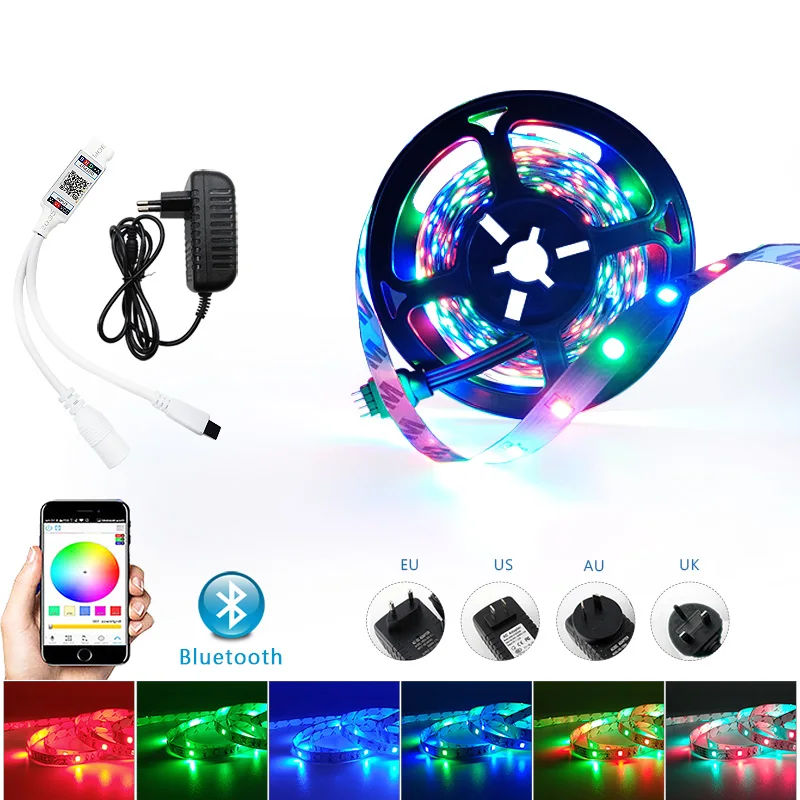 Умная Светодиодная лента RGB светильник 5 м 10 15 водонепроницаемый SMD 5050 2835 IR/Wifi/bluetooth