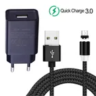 Магнитный зарядный кабель Micro USB 5 в 2 а для Huawei P8 P Smart 2019 Y5 Y5p Y6 Y7 Honor 9S 9A 8A 7A, настенное зарядное устройство для Samsung A7 A10