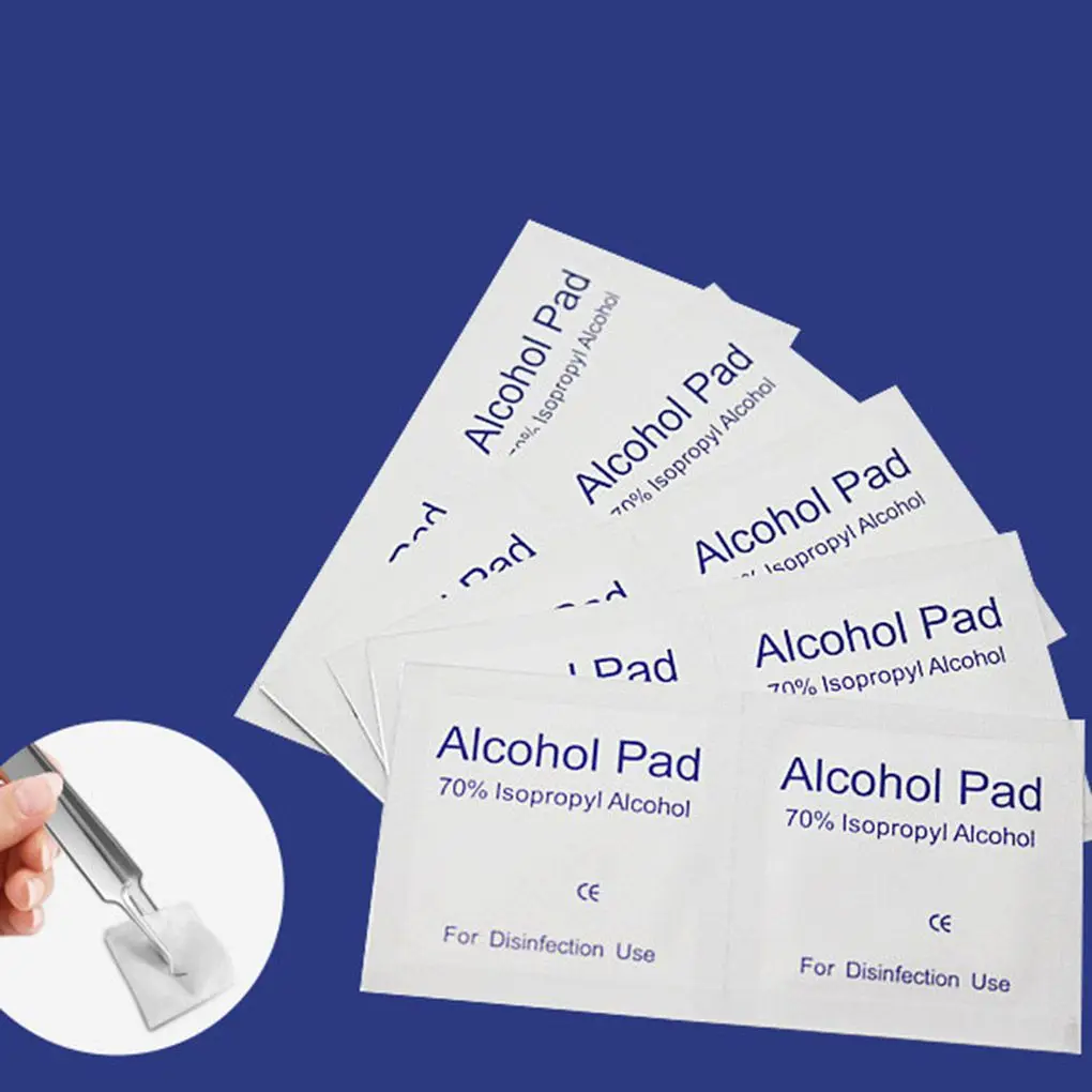 100 шт./компл. Портативный спиртовые тампоны колодки салфетки антисептическое