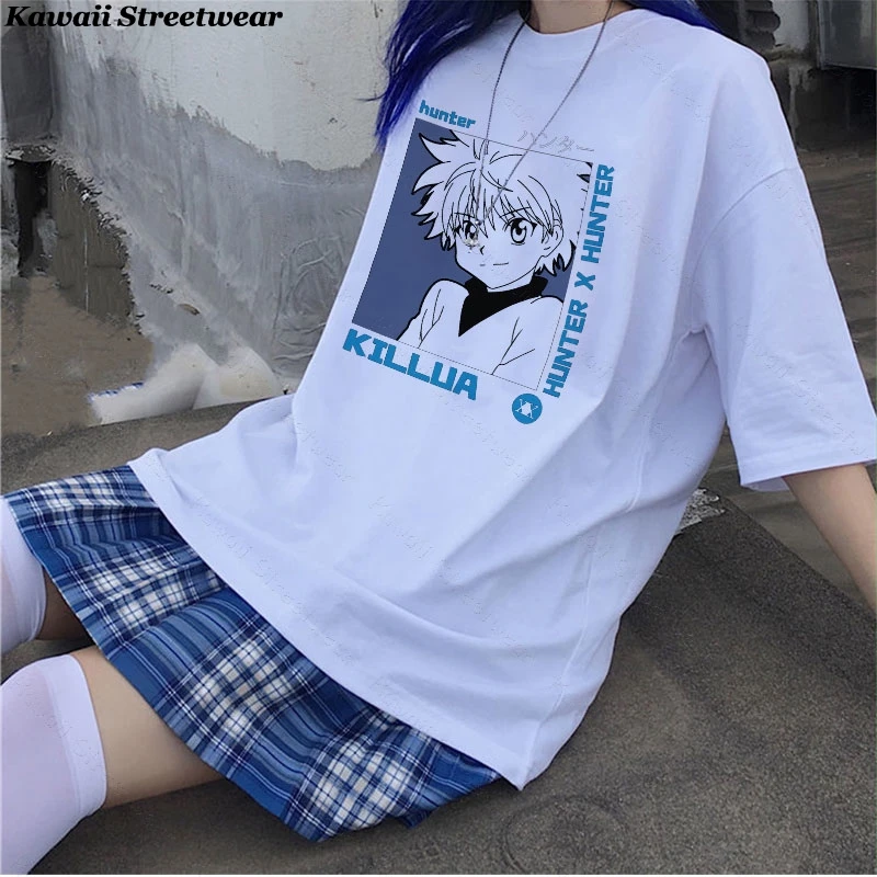 Обувь в стиле аниме Hunter x hunter хоть футболка для Для женщин e девочек Kawaii милые Harajuku