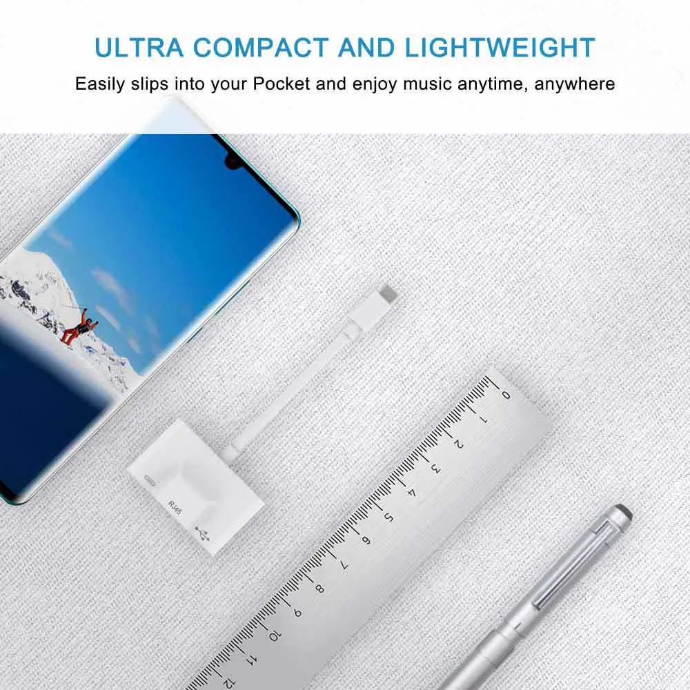 Ethernet адаптер RJ45 типа c Rosyclo 3 в 1 LAN проводной гигабитный сетевой OTG USB кардридер для