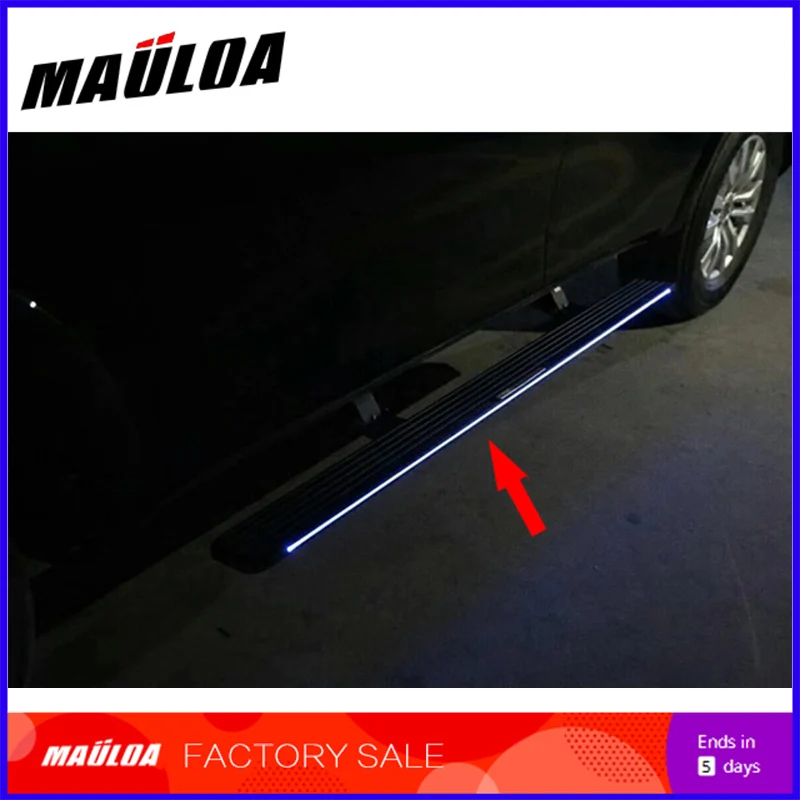 

Aluminium alloy Automatic scaling Electric pedal side step running board with light for Levante 2016 2017 2018 2019