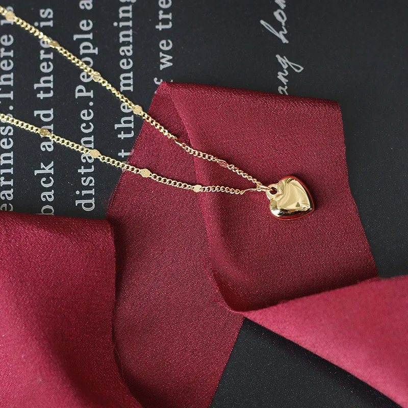 Ожерелье из нержавеющей стали с цепочкой на ключицу в форме сердца | Украшения и