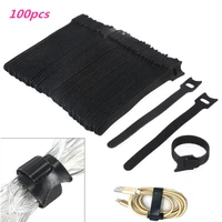 100pcslot 20012mm t shaped cable ties velcro reusable nylon cable ties with eyelet hole cables organizer network wire wire tie