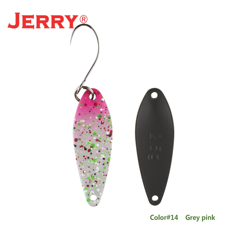 Jerry 1 шт., латунные рыболовные ложки pesca, яркие цвета, высокое качество, безделушки, форель, ложка, рыболовные приманки - Цвет: grey pink
