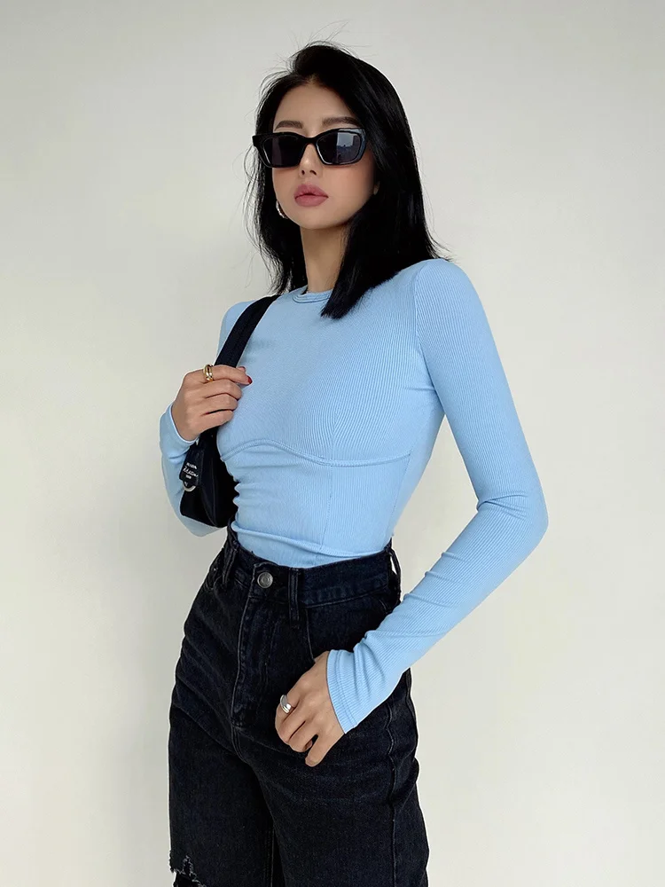 Женский оригинальный комбинезон топы с длинным рукавом для женщин обтягивающие