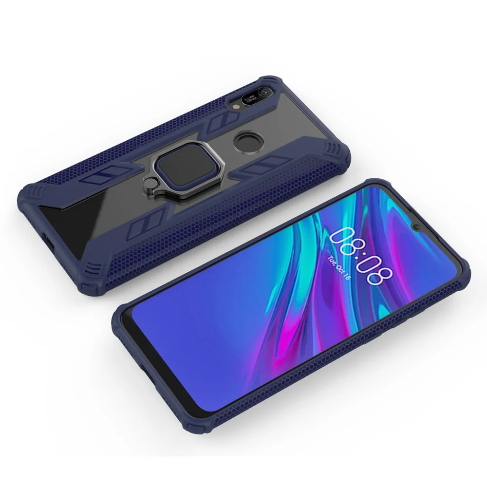 For Huawei Y6 2019 Dual Layer Magnetic Ring Armor Case Shockproof Impact Protective Back Kickstand Hard Luxury Cover | Мобильные