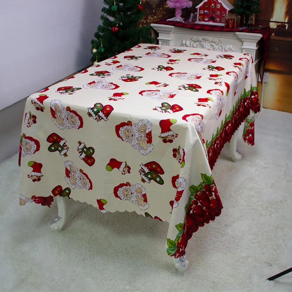 Рождественская скатерть принт носок для Санты 150*200 см водонепроницаемая