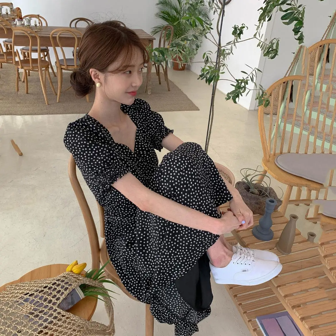 Платье женское в горошек длинное вечернее винтажное пляжное повседневное легкое