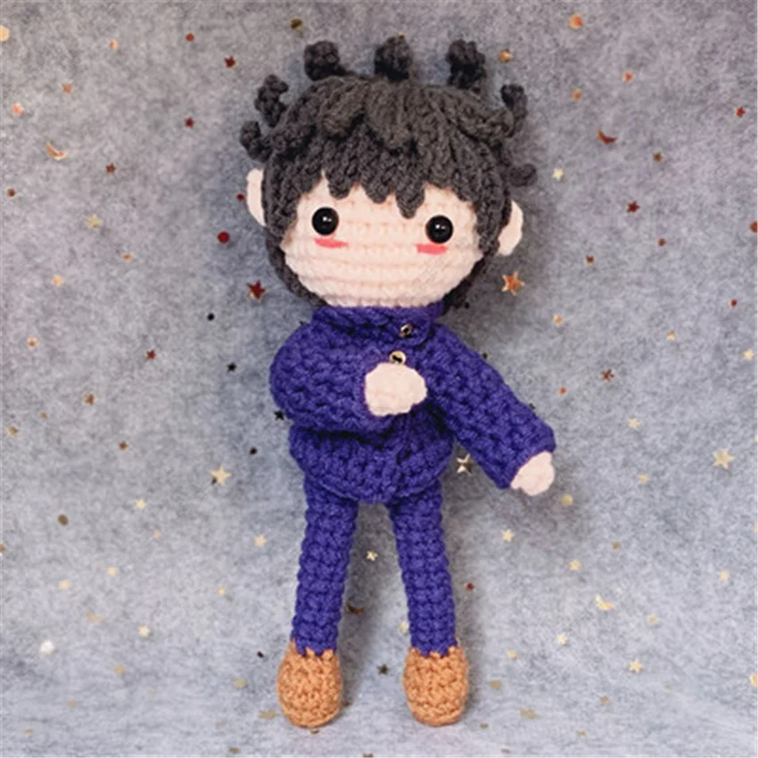 

Takerlama 1PCS 21cm/8.26" Jujutsu Kaisen Wool Knitting Doll Gojo Satoru Yuji Itadori DIY Handmade Plush Toys For Kids Birthday