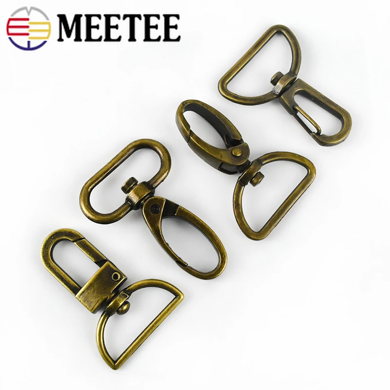 4/10 шт. Meetee 25 мм бронзовые металлические пряжки застежка-карабин поворотные