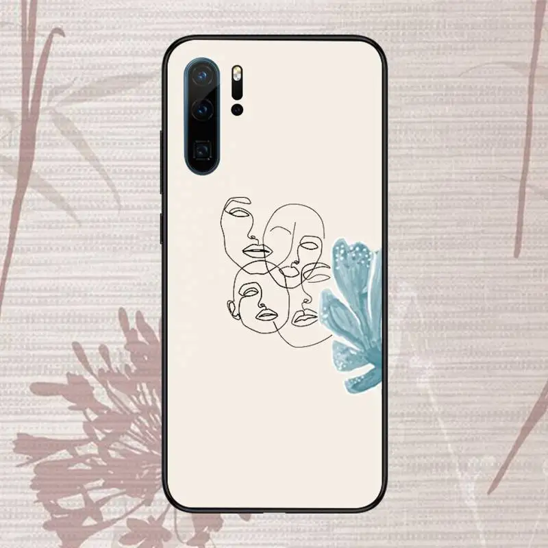 

aesthetics art face line Phone Case For Huawei honor Mate P 9 10 20 30 40 Pro 10i 7 8 a x Lite nova 5t