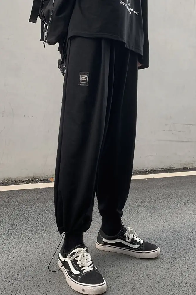 

2020 Spring And Summer New Youth Popular Men's Loose Solid Color Nine Points Harem Pants Fashion Casual Wild Beam Pants