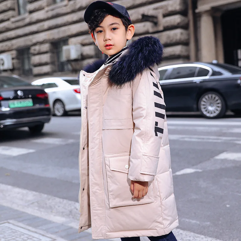 Куртка-пуховик для мальчиков новая детская длинная куртка в Корейском стиле на