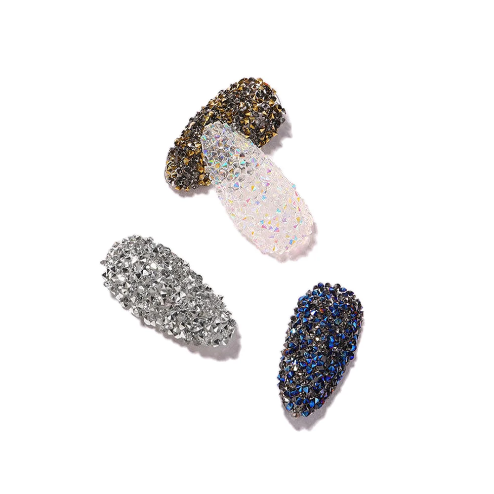 1440 шт./пакет Nail Micro Crystal Стразы Sharp Glass 1 3 мм 9 цветов (AB розовое золото...) Аксессуары