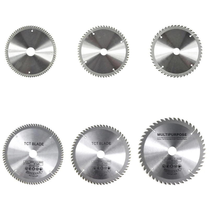 

1pc Diameter 160 165 185mm TCT Circular Saw Blade For Wood Plastic Acrylic Woodworking Saw Blade 24T 48 60T 80T Cutting Disc