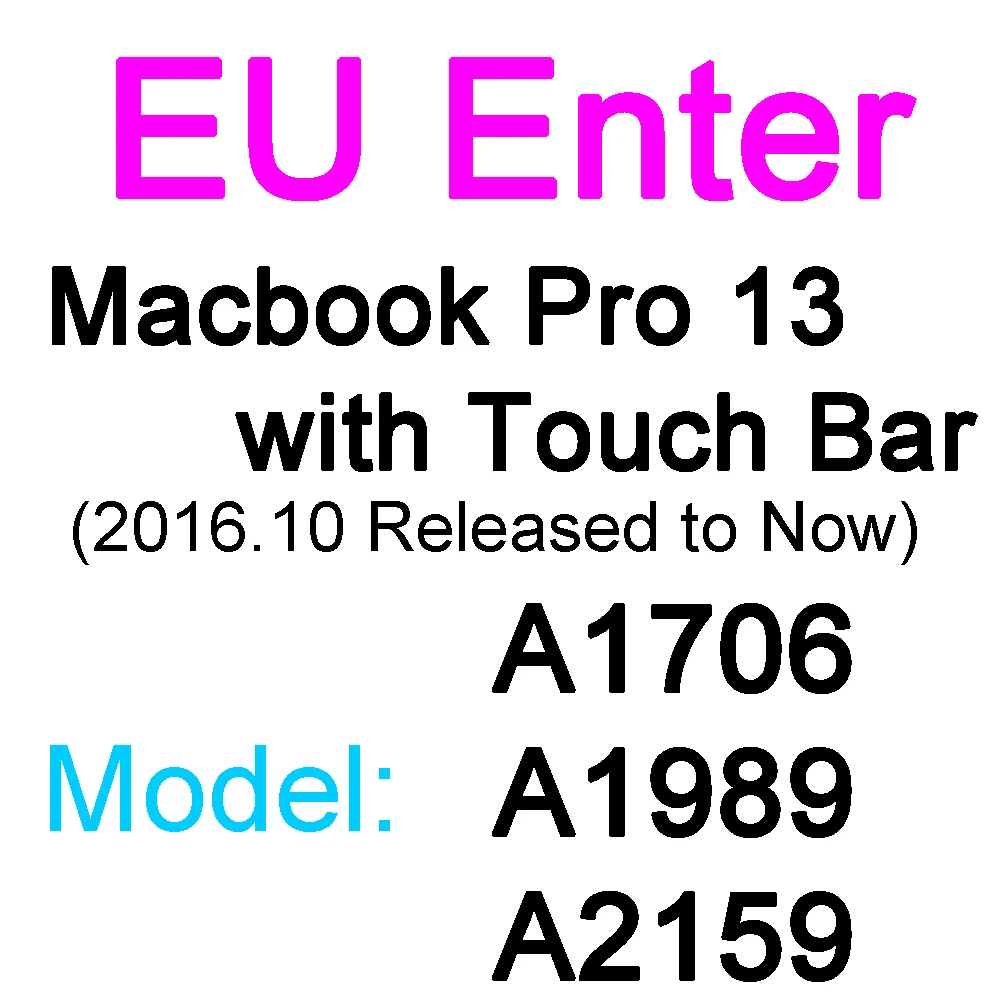 ТПУ Клавиатура чехол для Macbook Air 11 12 13 Pro 13 15 retina тонкая Сенсорная панель матовый прозрачный чехол - Цвет: EU Pro 13 Touch Bar