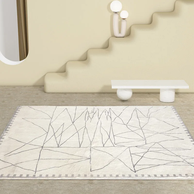 

Simple Line Living Room Carpet Home Moroccan Rugs For Bedroom Sofa Coffee Table Floor Mat Soft Kids Room Crawling Area Rug