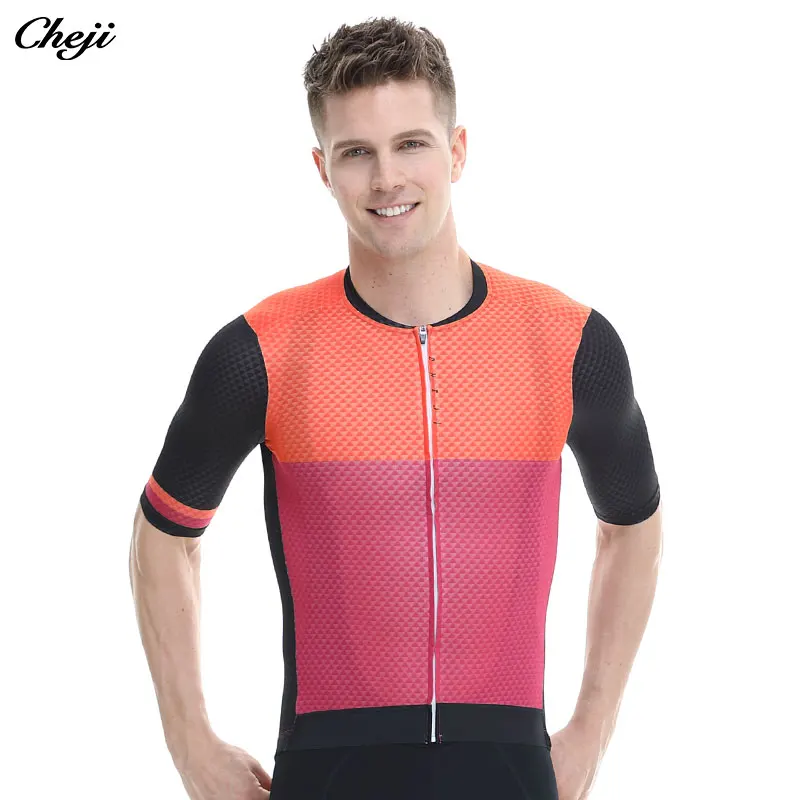 

2021 New CHEJI Men'S Cycling Jersey Short Sleeves Pro Team Bicycle Clothing Quick Dry Bike Shirt Top