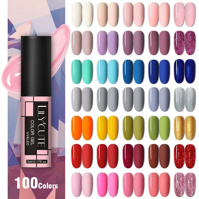 LILYCUTE матовым эффектом 100 Цвета косметика парфюмерия диспенсер 5 мл УФ гель для